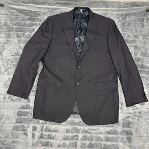 Joseph Bach Sartoriale Mens Blazer Super 150s Wool Navy Windowpane Jacket 54R